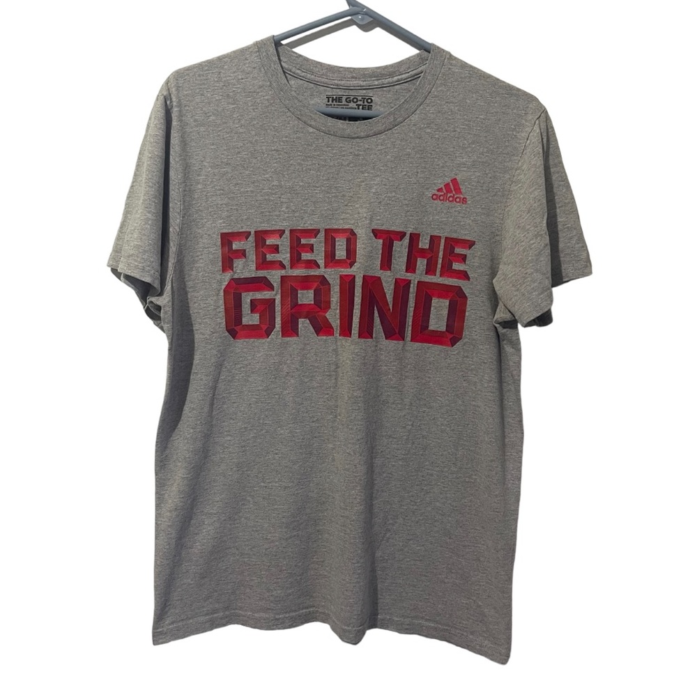 Adidas Shirt Men‎ Medium Gray The Go-To Tee Lightweight Sports Feed The Grind